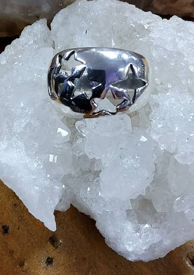 Sterling Silver Stars Band Ring